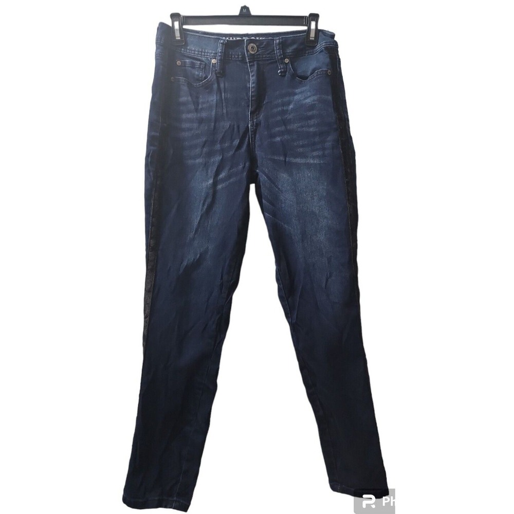 Hydraulic High Rise Dark Wash Denim Jeans‎ Slimming Stretch Comfort Size